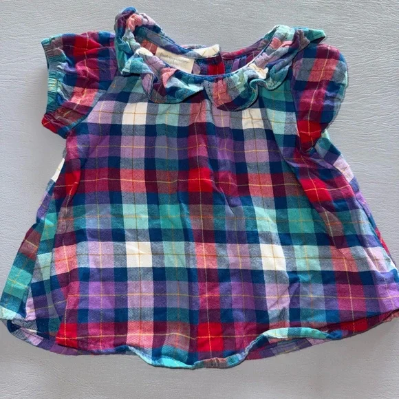 First Impressions Multicolor Plaid Kids Blouse - Picture 1 of 2